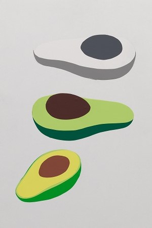 Ulrich Meister, Avocados, Scherenschnitte aus Klebefolie, Foto: Patrick Zier