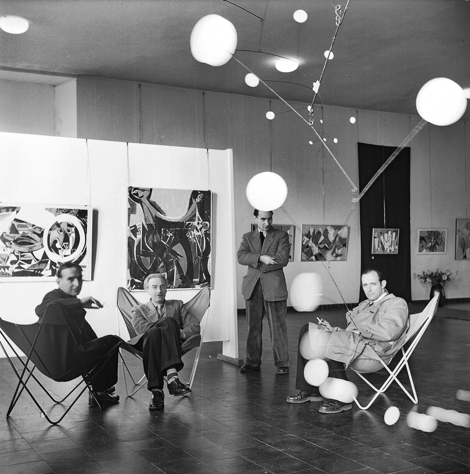 Künstlergruppe junger westen, 1954, in den Räumen der Kunsthalle 